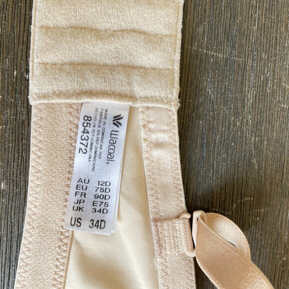Wacoal 34D Nude Bra Removable Straps Strapless NWOT Triple hook - Picture 2 of 5